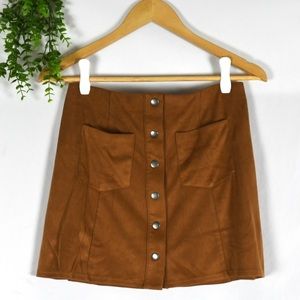 F21 Brown Suede Skirt